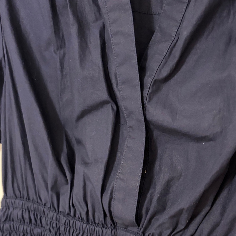 NWT Quince Women's Organic Cotton Poplin Tiered Mini Dress Navy Size Medium - Picture 6 of 13